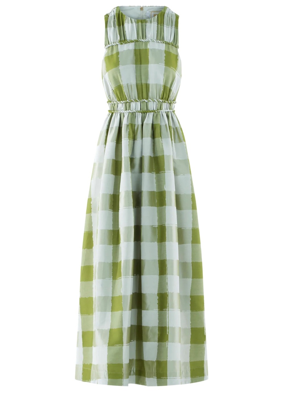 Emily McCarthy Olive Green Gingham Maxi Dress ✨ NWT 💚 - Picture 7 of 8